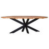 ESSTISCH Ulme massiv oval Ulmefarben, Schwarz  - Ulmefarben/Schwarz, LIFESTYLE, Holz/Metall (254/135/78cm) - Ambia Home