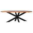 ESSTISCH 254/135/78 cm Ulme massiv Holz Schwarz, Ulmefarben oval  - Ulmefarben/Schwarz, LIFESTYLE, Holz/Metall (254/135/78cm) - Ambia Home