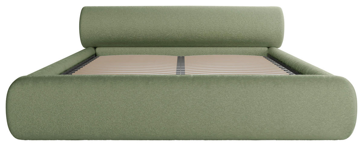 POLSTERBETT 140/200 cm,  in Grün, Lattenrost, Bettkasten,  - Schwarz/Grün, Design, Holz/Textil (140/200cm) - Chameo