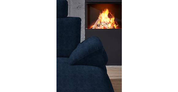 WOHNLANDSCHAFT in Velours Dunkelblau - Schwarz/Dunkelblau, Design, Textil/Metall (208/344/180cm) - Dieter Knoll