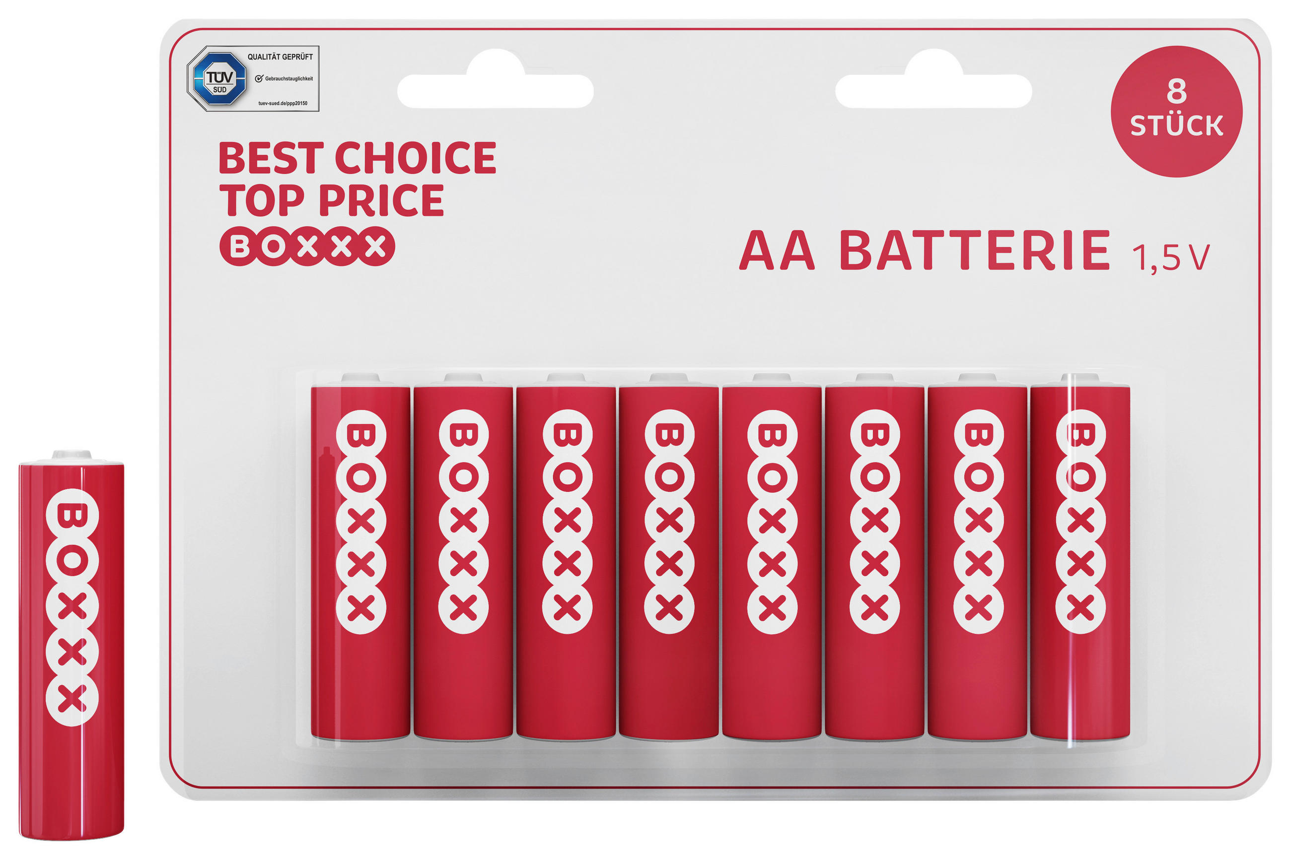 BATTERIE - Weiss/Rot, Basics (1,4/4,8cm) - Boxxx