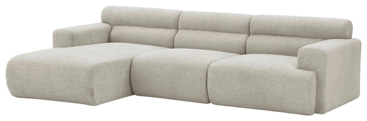 ECKSOFA Taupe Leinenoptik  - Taupe, Design, Holz/Textil (260/68/156cm) - P & B