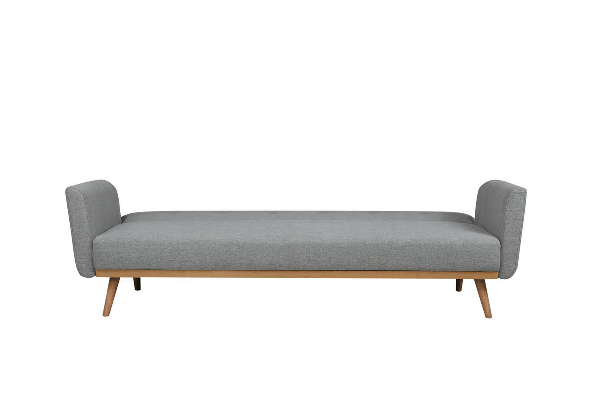 SCHLAFSOFA in Struktur Hellgrau  - Hellgrau/Naturfarben, MODERN, Holz/Textil (212/79/85cm) - Livetastic