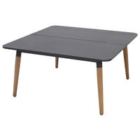 LOUNGETISCH  - Dunkelgrau/Teakfarben, Design, Naturmaterialien/Holz (79,5/79,5/39,7cm) - Amatio