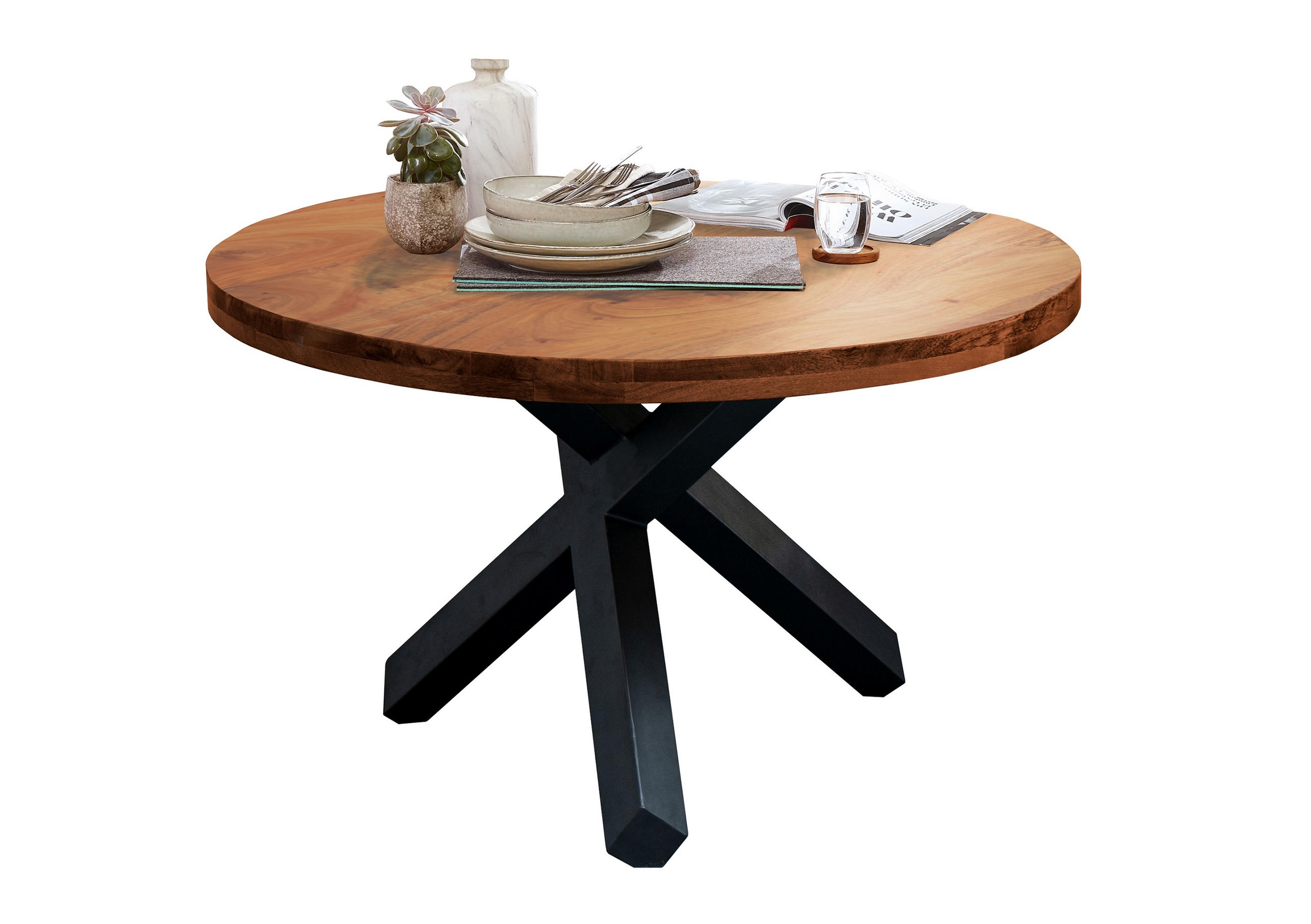 Livetastic Esstisch Akazie 110x75.5x110 cm