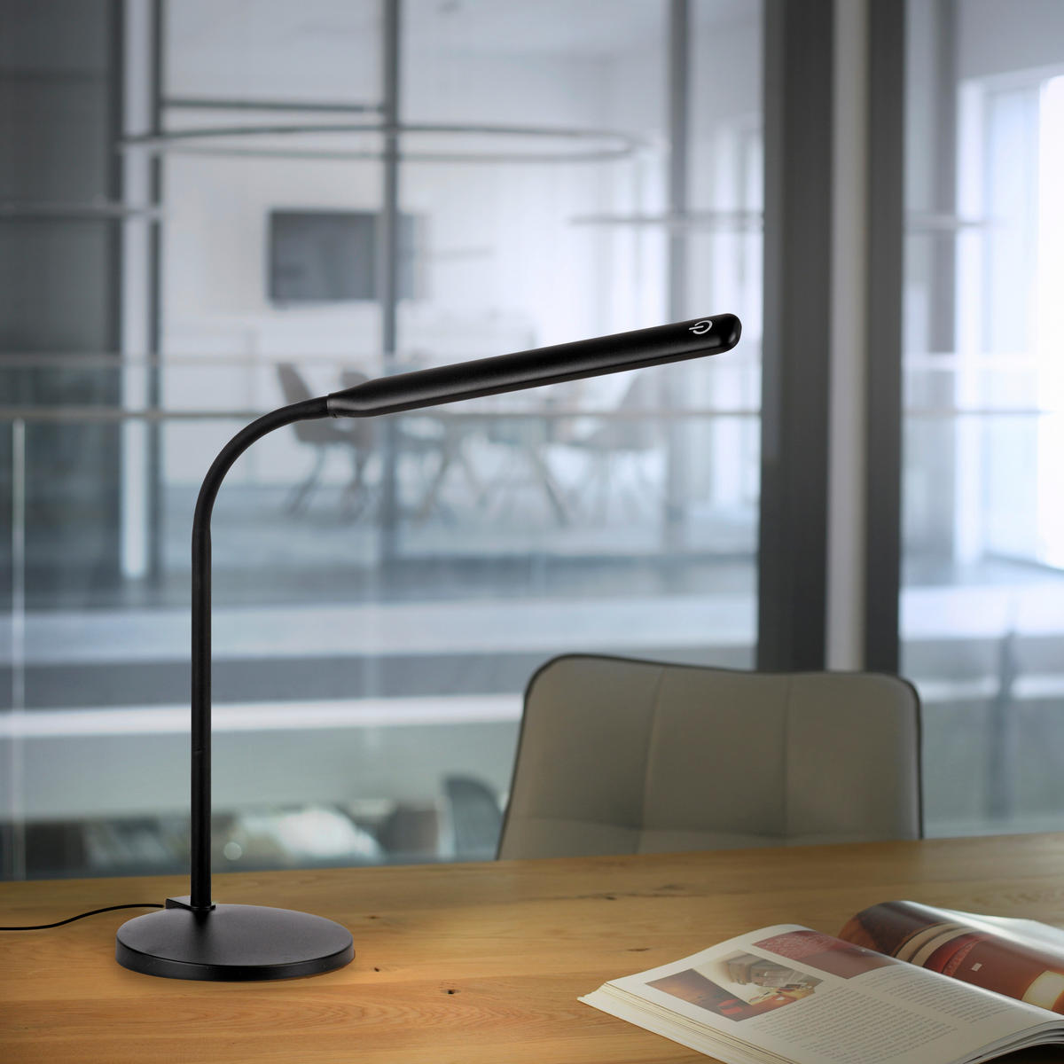 STONA LED LAMPA - crna, Osnovno, metal/plastika (39/14,5/64cm)