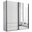 SCHWEBETÜRENSCHRANK  in Schwarz, Weiß  - Schwarz/Weiß, MODERN, Glas/Holzwerkstoff (215/225,5/60,5cm) - Xora