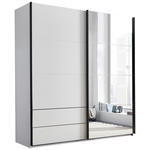 SCHWEBETÜRENSCHRANK  in Schwarz, Weiß  - Schwarz/Weiß, MODERN, Glas/Holzwerkstoff (215/225,5/60,5cm) - Xora