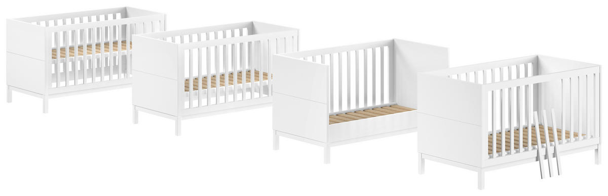 KINDER-/JUNIORBETT 70/140 cm  in Weiß  - Naturfarben/Weiß, MODERN, Holz/Holzwerkstoff (70/140cm) - MID.YOU