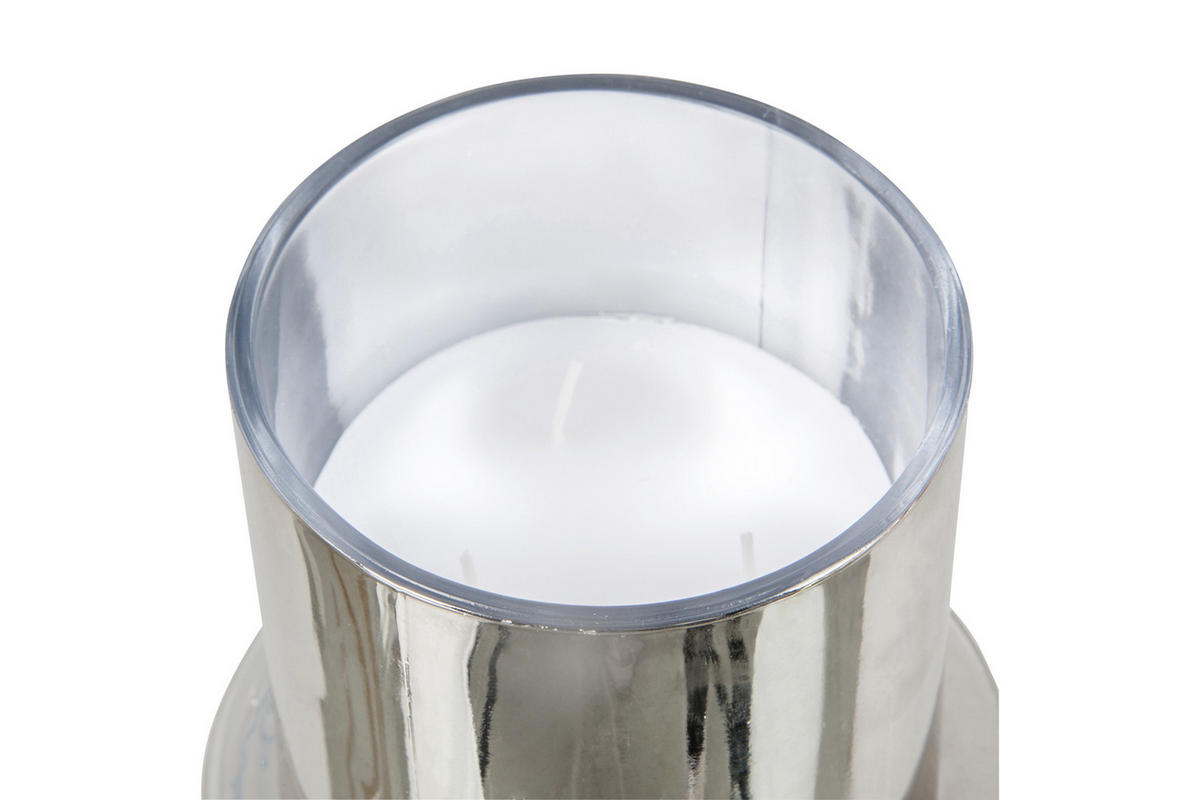 DUFTKERZE  - Transparent/Silberfarben, Basics, Glas/Naturmaterialien (14/14/18cm) - X-Mas