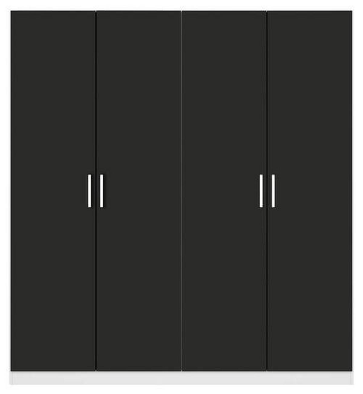 DREHTÜRENSCHRANK in Weiss, Grau  - Chromfarben/Weiss, Modern, Holzwerkstoff/Kunststoff (181/197/54cm) - Rauch Möbel
