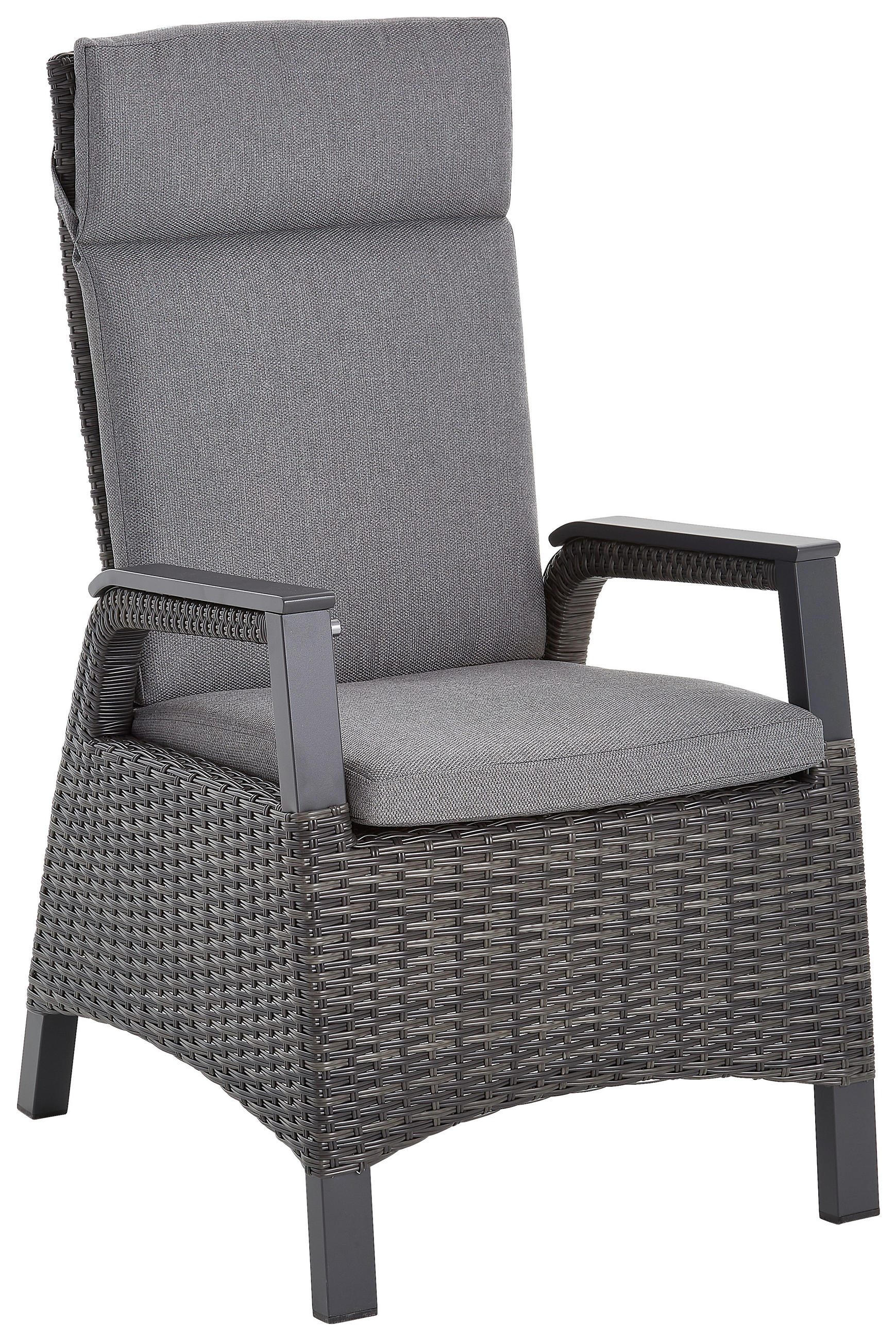 ZAHRADNÍ KŘESLO, plast - šedá/tmavě šedá, Design, kov/textil (61/107/75cm) - Ambia Garden