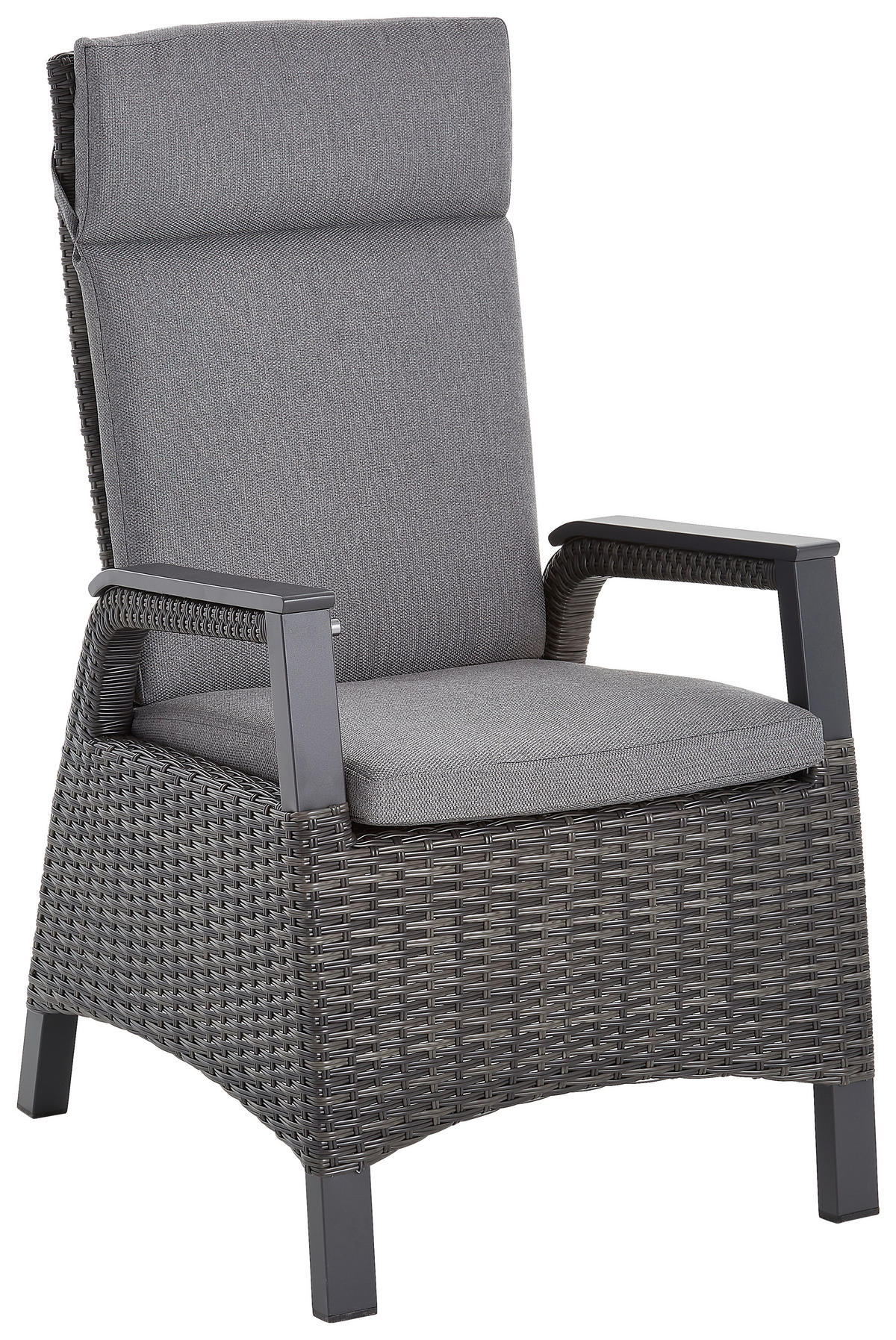 ZAHRADNÍ KŘESLO, plast - šedá/tmavě šedá, Design, kov/textil (61/107/75cm) - Ambia Garden