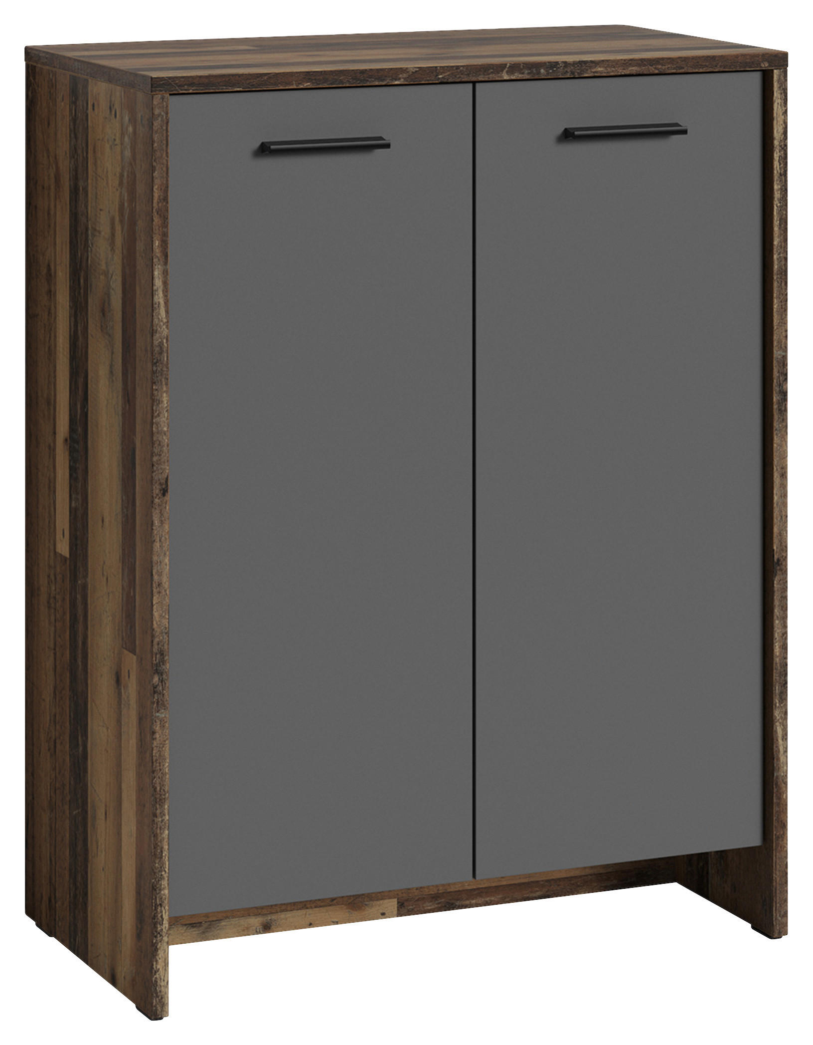 SCHUHSCHRANK Anthrazit, Alteiche  - Alteiche/Anthrazit, MODERN, Holzwerkstoff/Kunststoff (63/83/35cm) - MID.YOU