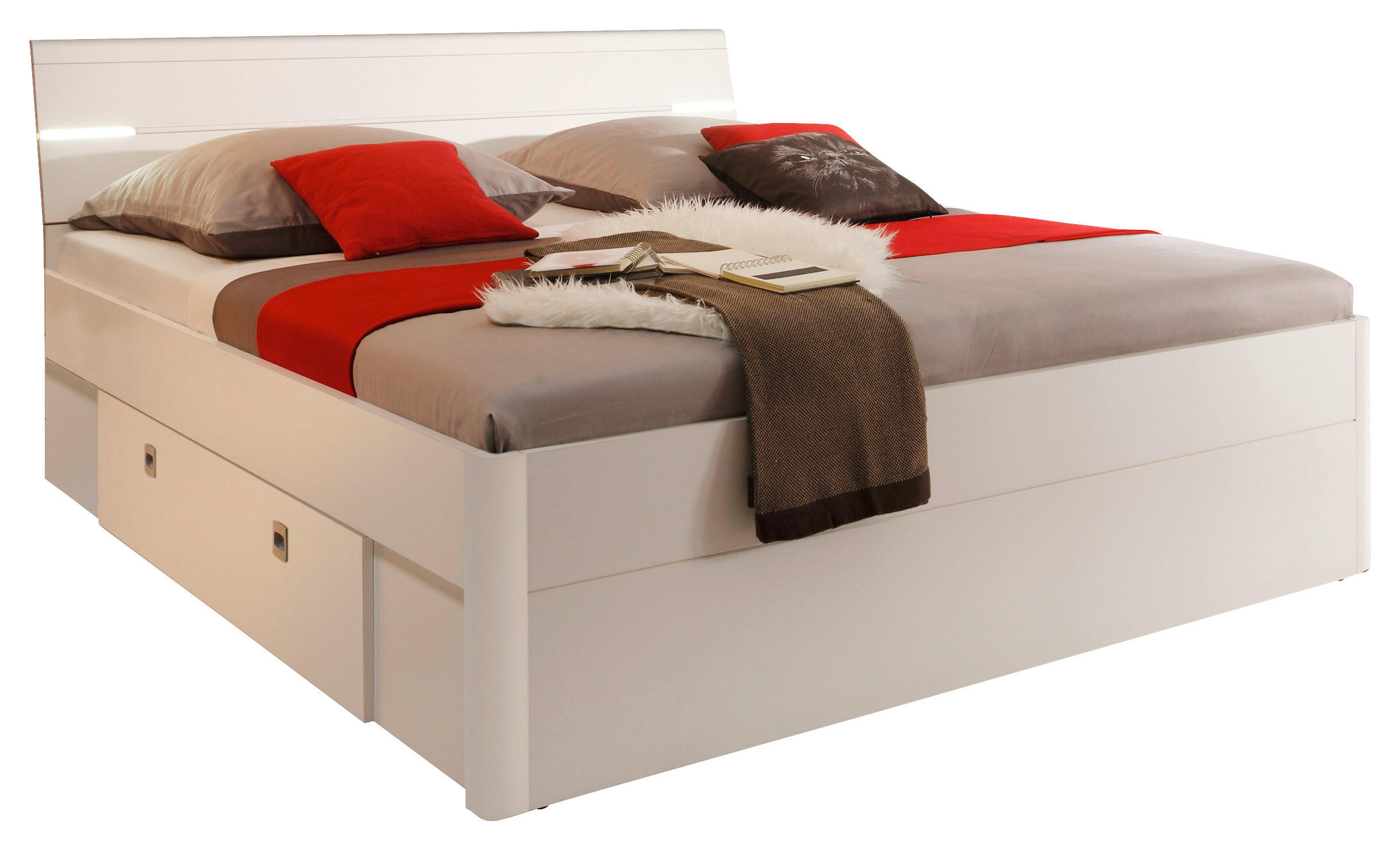 STAURAUMBETT 140/200 cm  in Weiß  - Weiß, MODERN, Holzwerkstoff (140/200cm) - MID.YOU