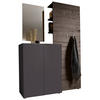 GARDEROBE 3-teilig  in 135/190/39 cm  - Wengefarben/Anthrazit, Design, Glas/Holzwerkstoff (135/190/39cm) - Carryhome