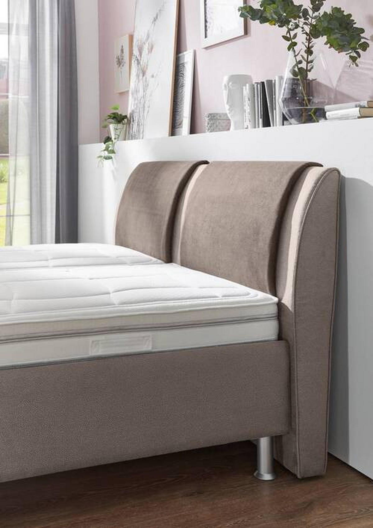 POLSTERBETT 180/200 cm  in Taupe, Hellgrau  - Taupe/Weiss, Konventionell, Holz/Holzwerkstoff (180/200cm) - Beldomo - Sleep