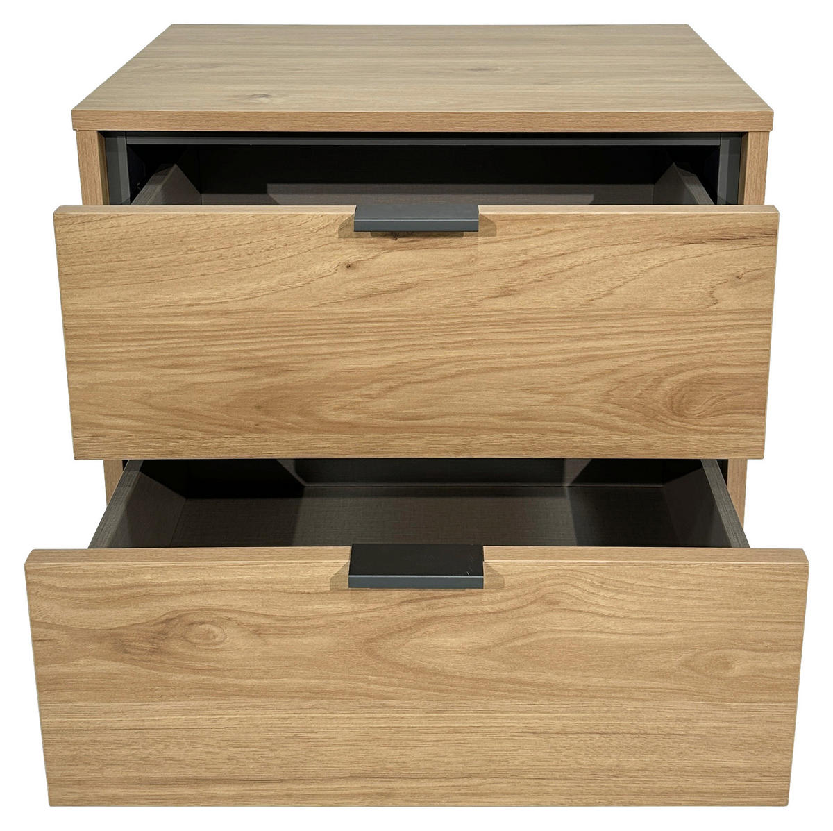 NACHTKÄSTCHEN in Anthrazit, Eichefarben  - Eichefarben/Anthrazit, Design, Holzwerkstoff/Metall (53/56,2/40cm) - Xora