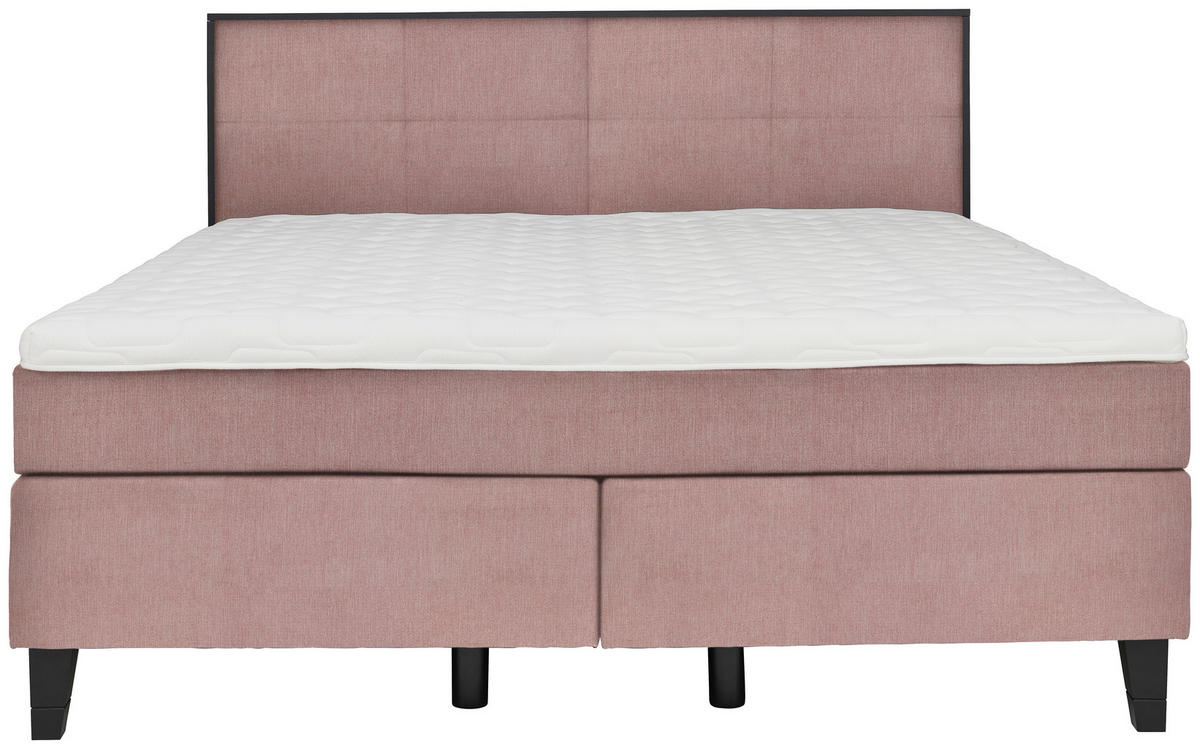 BOXSPRINGBETT 200/200 cm  in Rosa  - Schwarz/Rosa, Design, Holz/Textil (200/200cm) - Hom`in