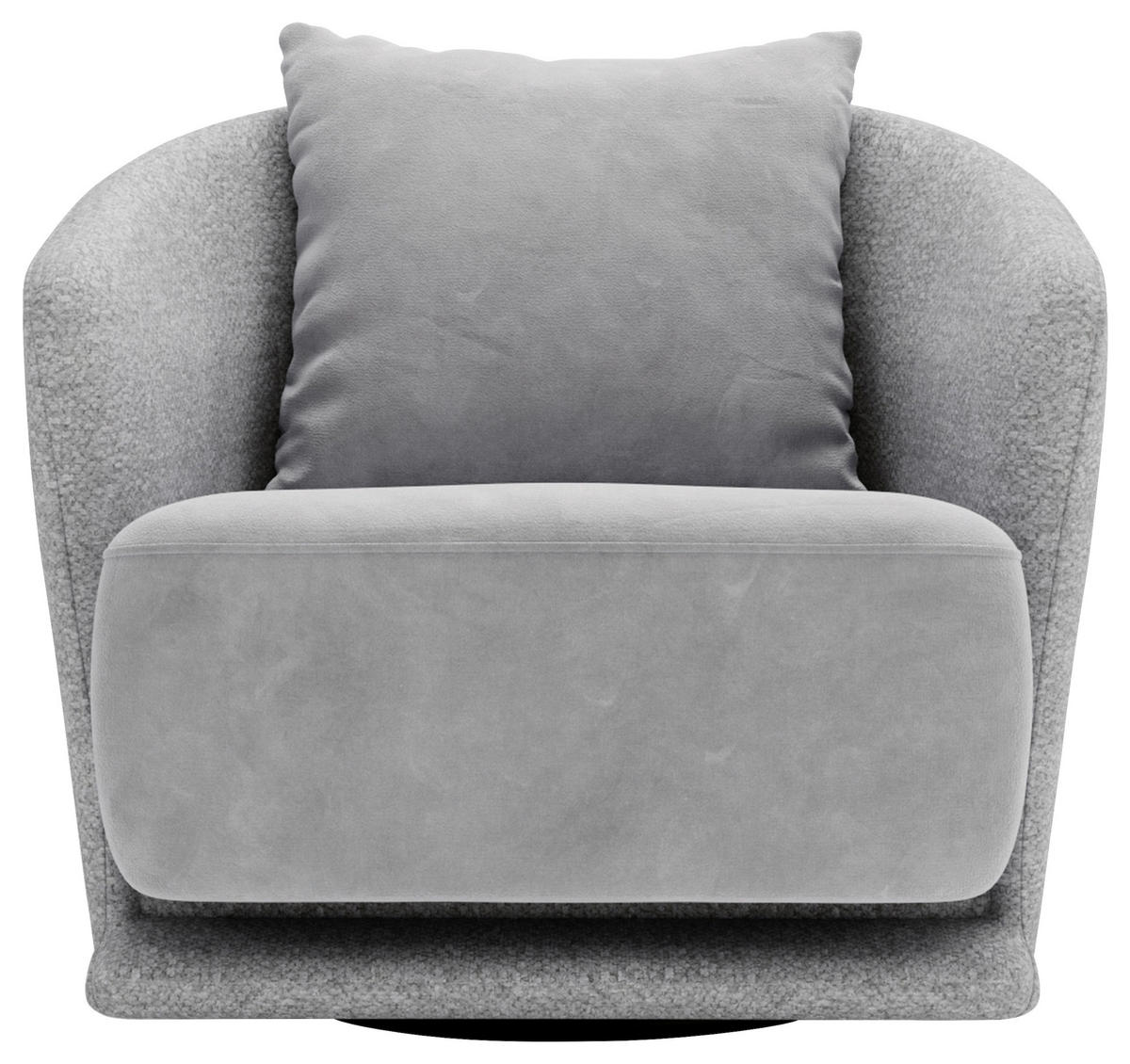 SESSEL in Plüsch, Bouclé Grau  - Schwarz/Grau, Design, Textil/Metall (83/80/75cm) - Livetastic