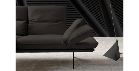 ECKSOFA in Echtleder Graubraun  - Gelb/Graubraun, Design, Leder/Metall (130/210cm) - Dieter Knoll