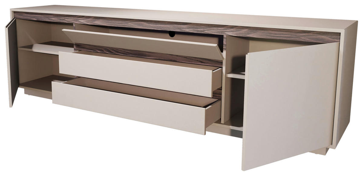 ANSAMBLU MOBILIER CAMERA DE Z in culoare lemn de nuc, cașmir  - cașmir/culoare lemn de nuc, Design, sticlă/material pe bază de lemn (354/232/45cm) - Stylife