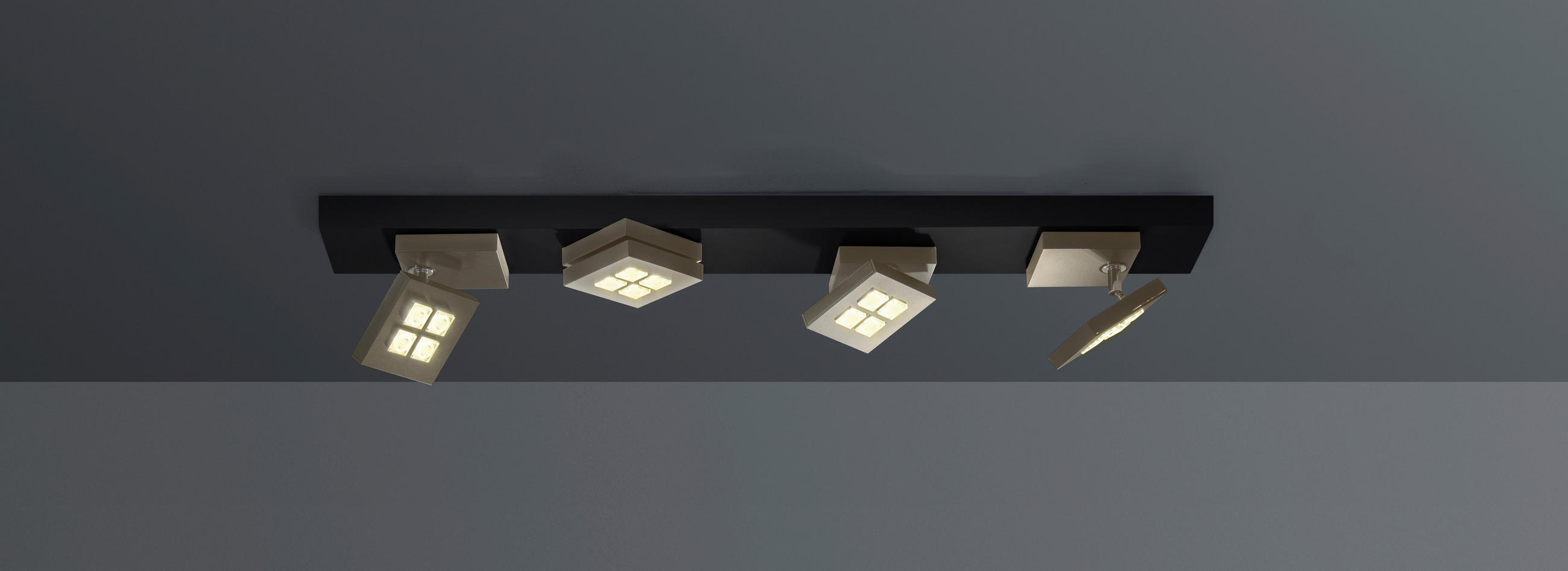 LED-DECKENLEUCHTE Book 72/10/10,5 cm   - Taupe/Schwarz, Design, Metall (72/10/10,5cm) - BOPP