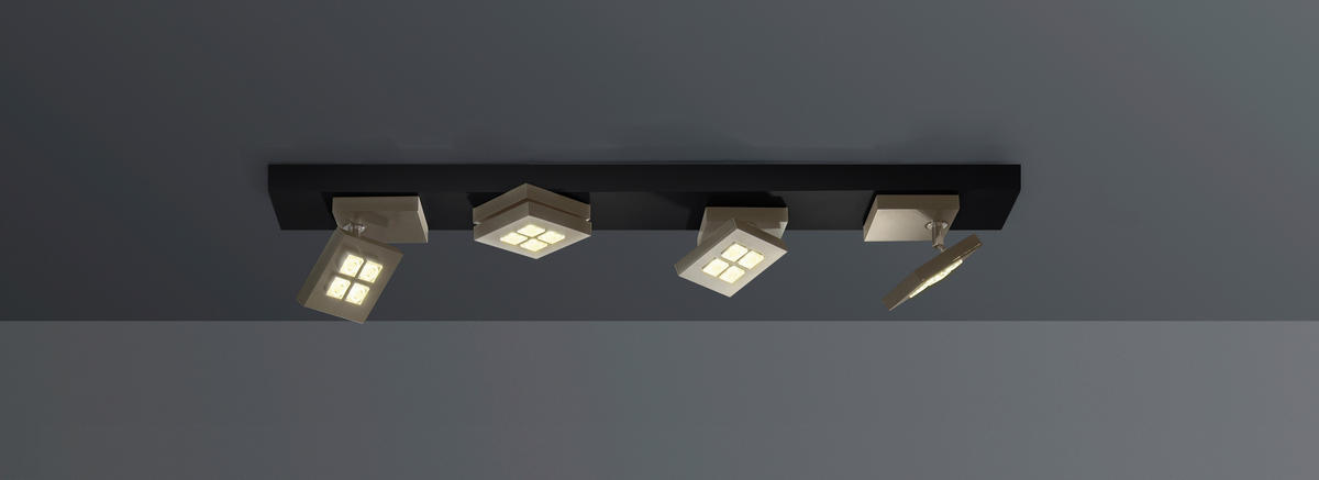 LED-DECKENLEUCHTE Book 72/10/10,5 cm   - Taupe/Schwarz, Design, Metall (72/10/10,5cm) - BOPP