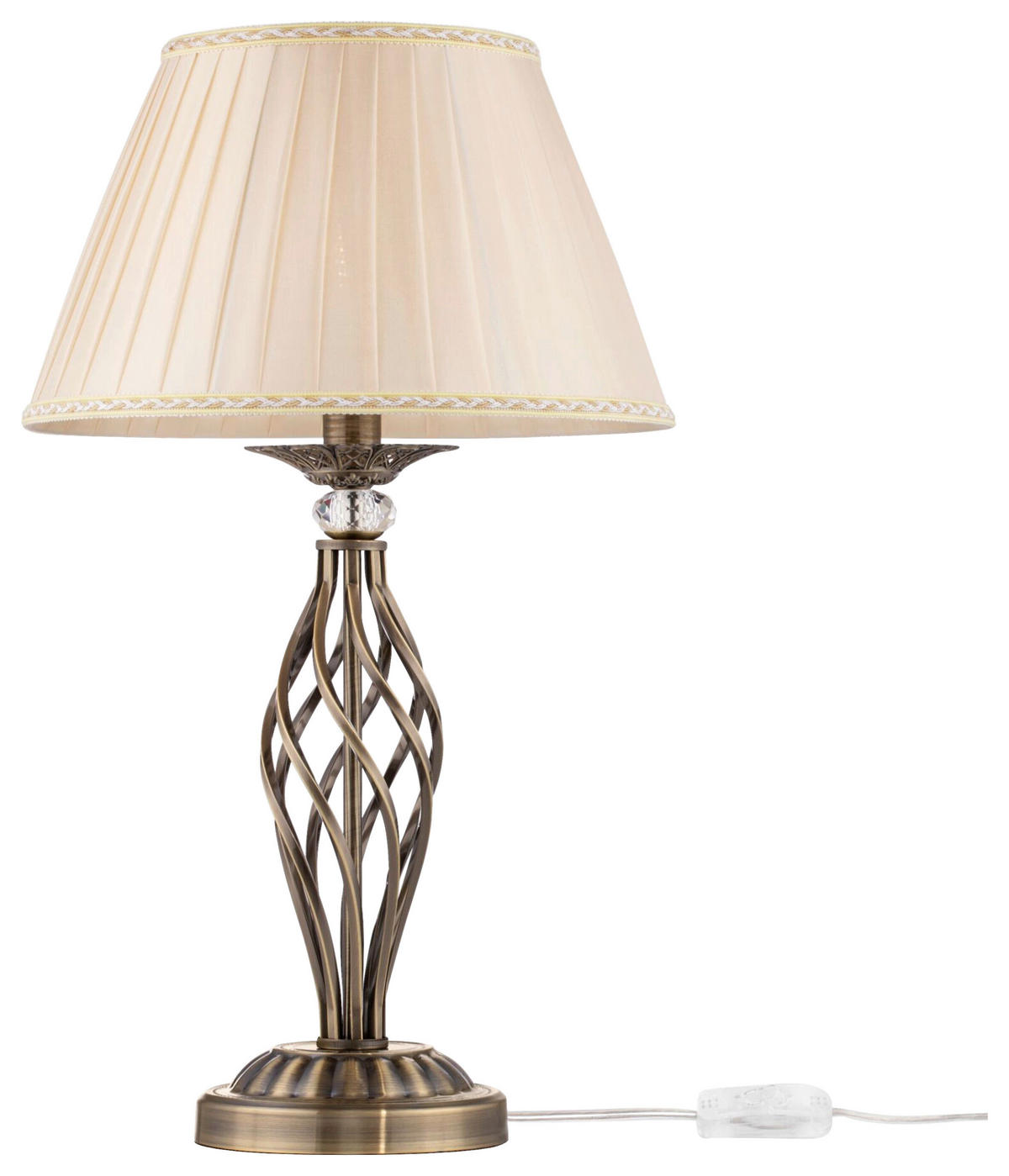 TISCHLEUCHTE - Messingfarben, Basics, Glas/Textil (32/55/32cm) - MAYTONI