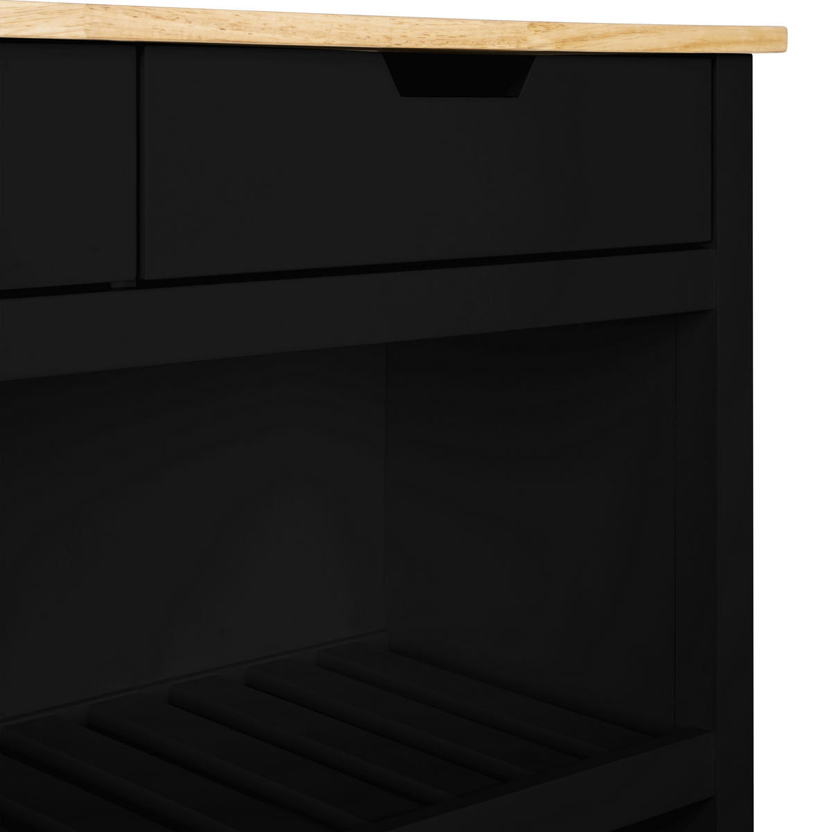 KÜCHENINSEL   in Naturfarben, Schwarz  - Schwarz/Naturfarben, Basics, Holz/Holzwerkstoff (98/94/58cm) - MID.YOU