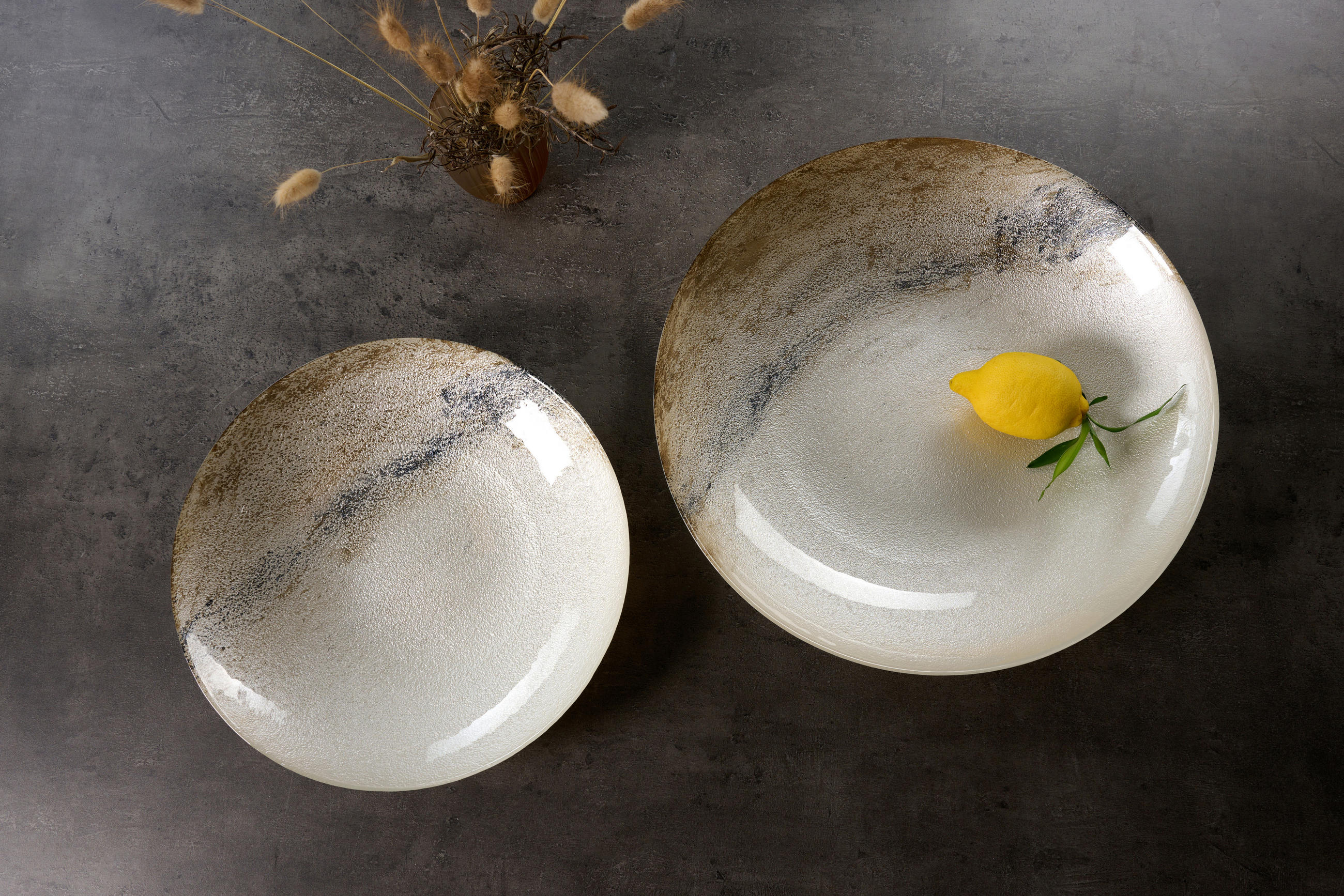 SCHALE Arezzo   - Braun/Weiß, Basics, Glas (40/40/7cm) - Ritzenhoff Breker