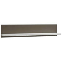 NÁSTĚNNÁ POLICE, šedá, vysoce lesklá bílá, 124/25/22 cm - šedá/vysoce lesklá bílá, Design, kompozitní dřevo (124/25/22cm) - Livetastic