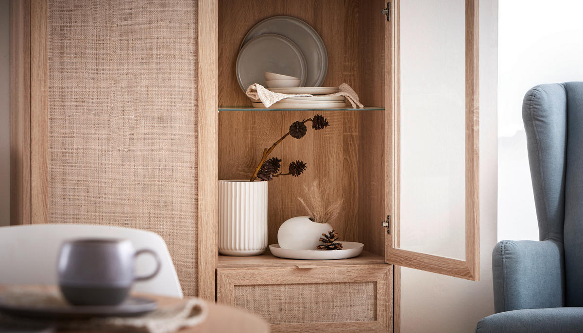 HIGHBOARD  in 101,5/139/40 cm  - Sonoma Eiche, Natur, Glas/Holz (101,5/139/40cm) - MID.YOU