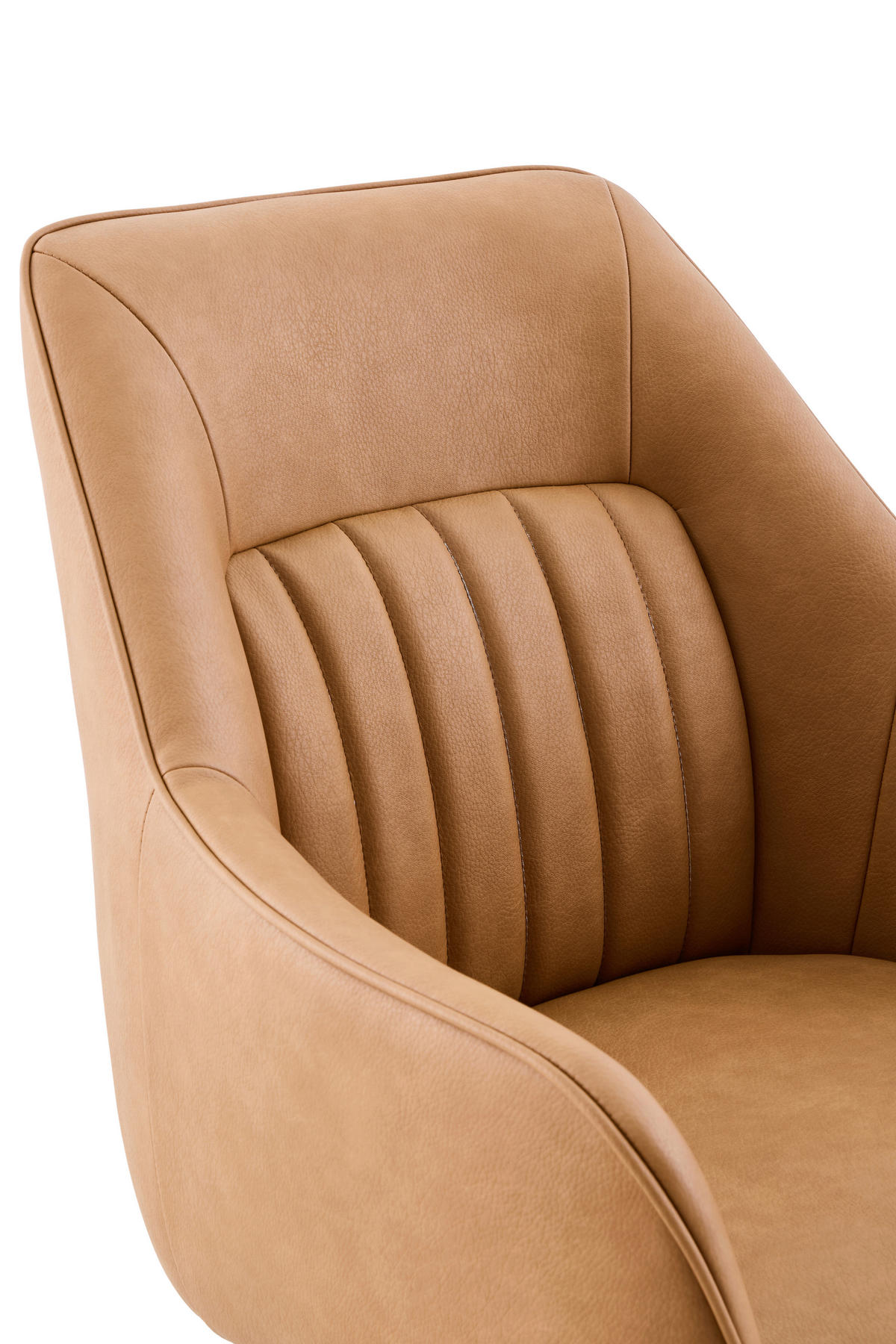 ARMLEHNSTUHL-SET 2 Stück  in Stahl Lederlook  - Cognac/Schwarz, MODERN, Textil/Metall (62/92/68cm) - MID.YOU