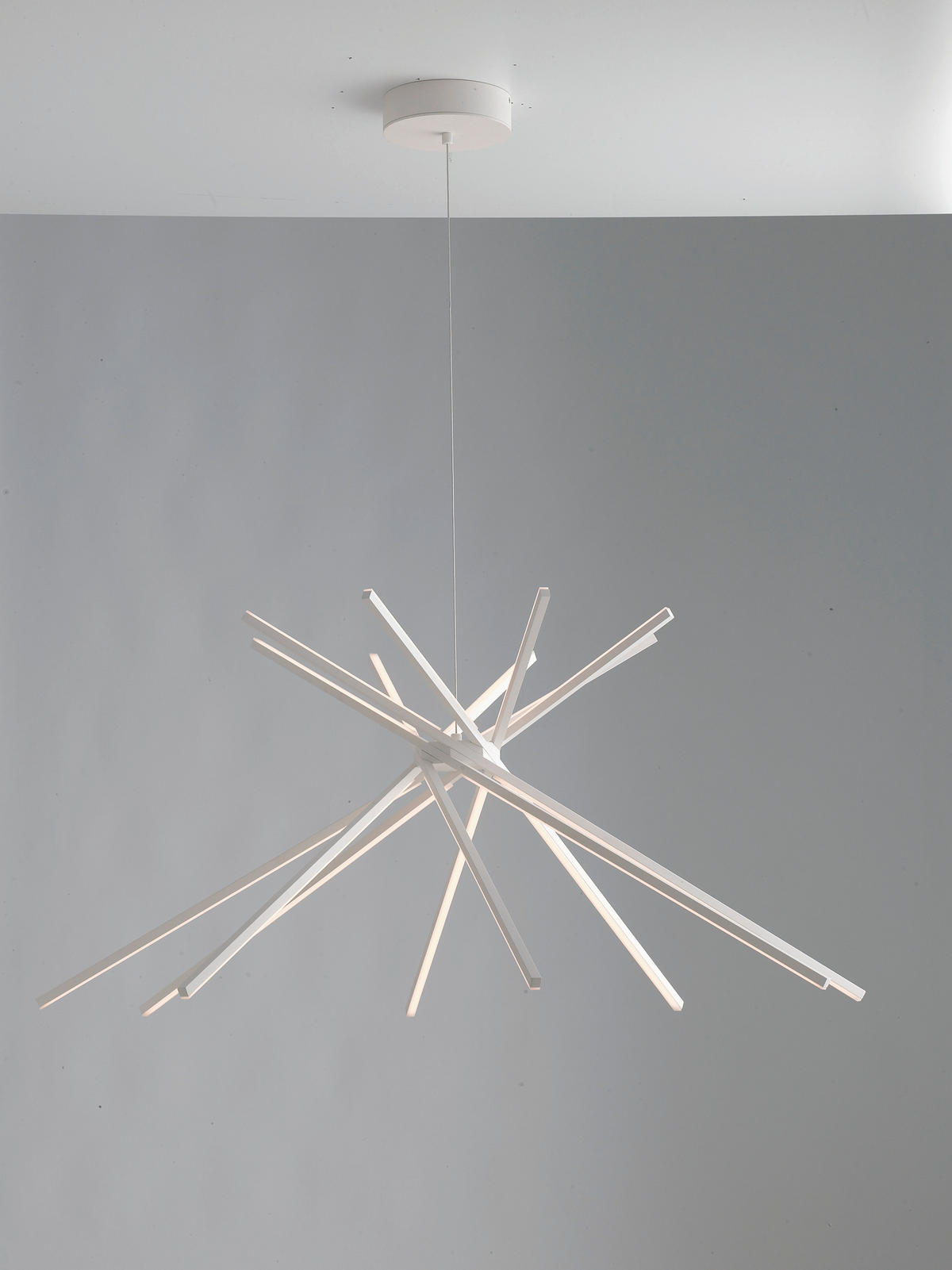 LED-HÄNGELEUCHTE Shanghai 113/160 cm   - Weiß, Design, Metall (113/160cm)