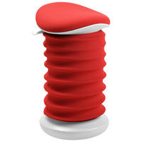 BÜROHOCKER 37,5/53-64/36 cm  - Weiß/Dunkelrot, Design, Kunststoff/Textil (37,5/53-64/36cm) - Topstar