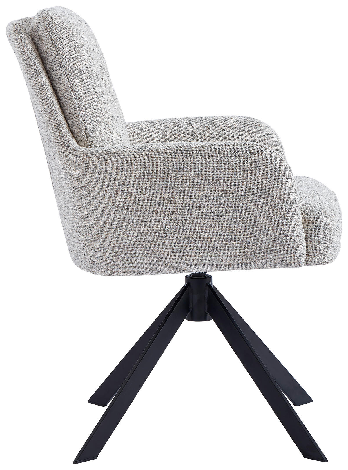 SCAUN CU BRAȚE in bej, negru  - bej/negru, Design, metal/textil (60,5/88/67cm) - Novel