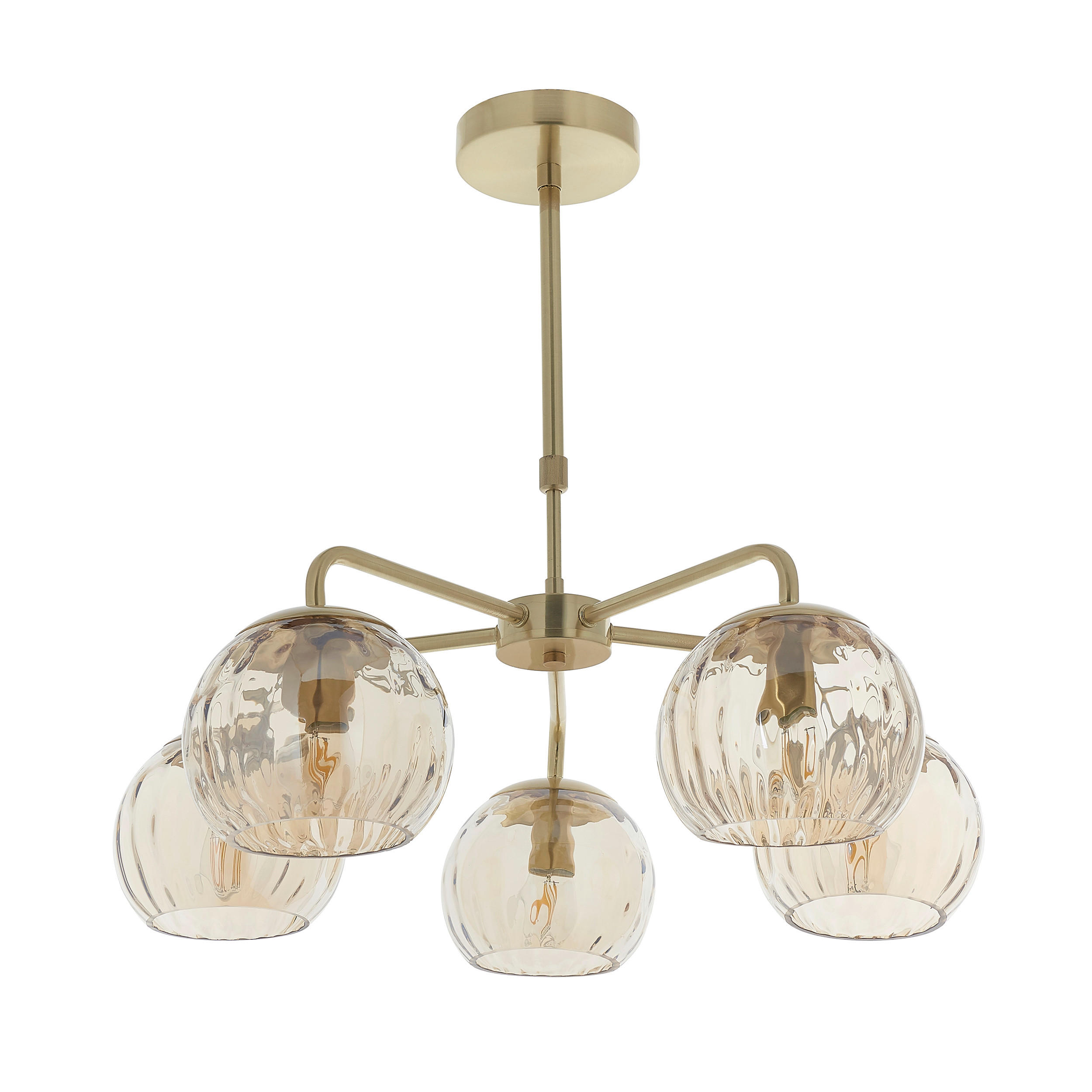 HÄNGELEUCHTE Dimple 59/62 cm   - Champagner/Messingfarben, KONVENTIONELL, Glas (59/62cm) - ENDON