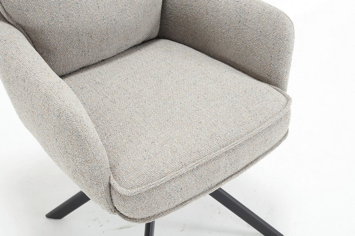 DREHSTUHL Struktur Grau  - Schwarz/Grau, MODERN, Textil/Metall (60/93/67cm) - Livetastic