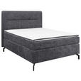 BOXSPRINGBETT 140/200 cm  in Dunkelgrau  - Dunkelgrau/Schwarz, Design, Textil/Metall (140/200cm) - Esposa