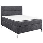 BOXSPRINGBETT 140/200 cm  in Dunkelgrau  - Dunkelgrau/Schwarz, Design, Textil/Metall (140/200cm) - Esposa