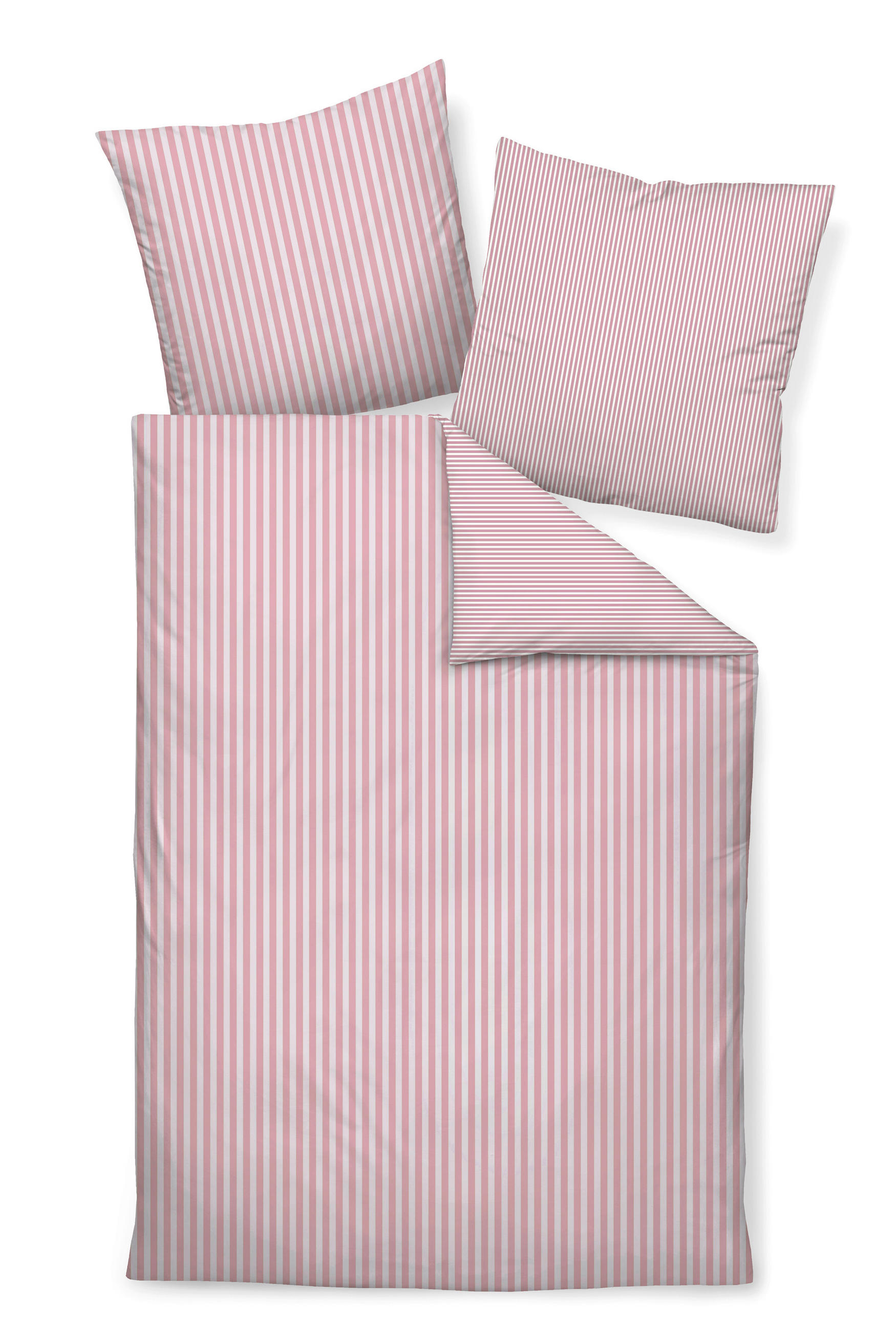 WENDEBETTWÄSCHE Giorgio Makosatin 200/200 cm  - Hellrosa/Weiß, KONVENTIONELL, Textil (200/200cm) - Janine