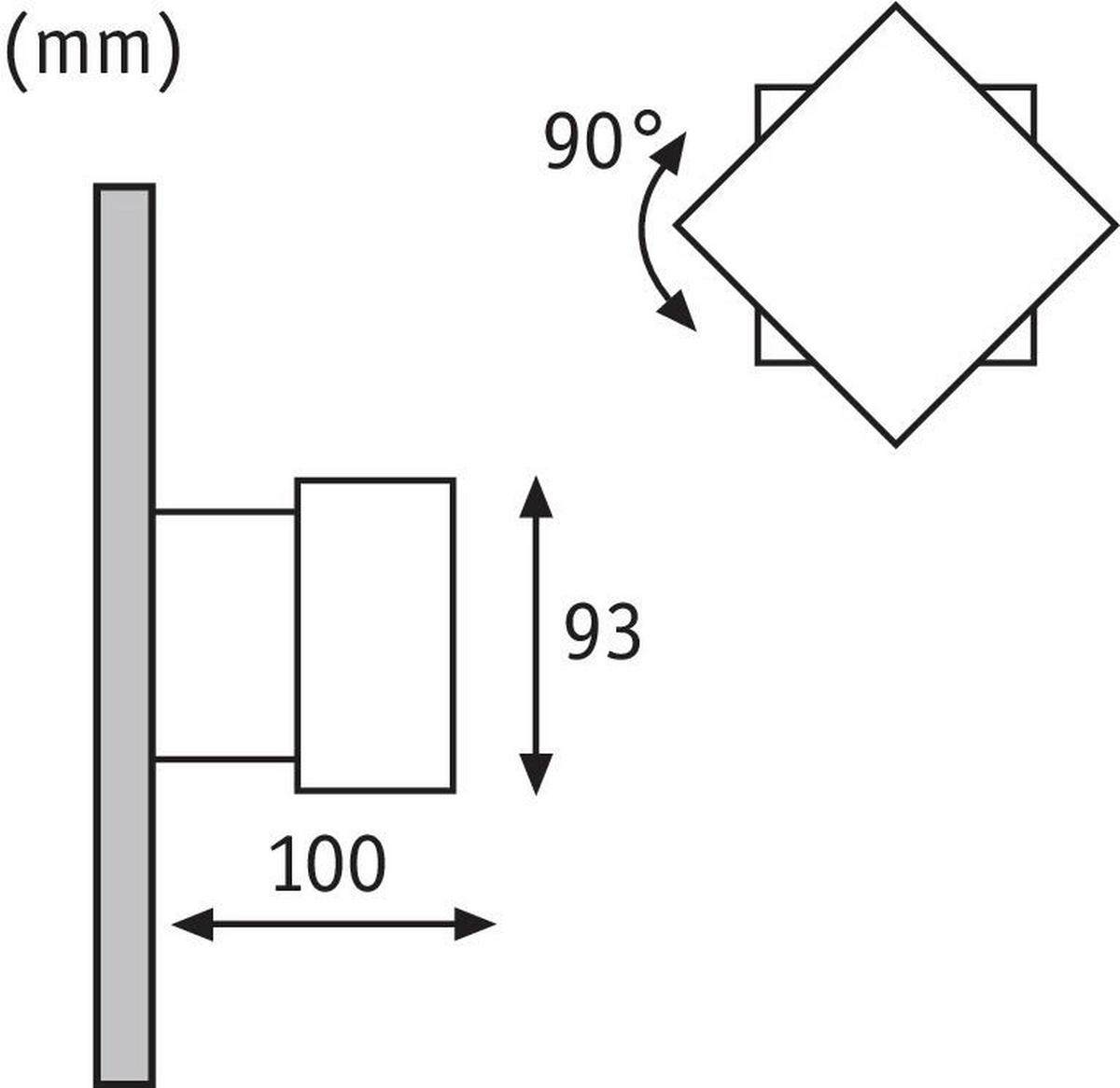 LED-WANDLEUCHTE   - Weiß, Basics, Metall (10/9,3/10cm) - Paulmann