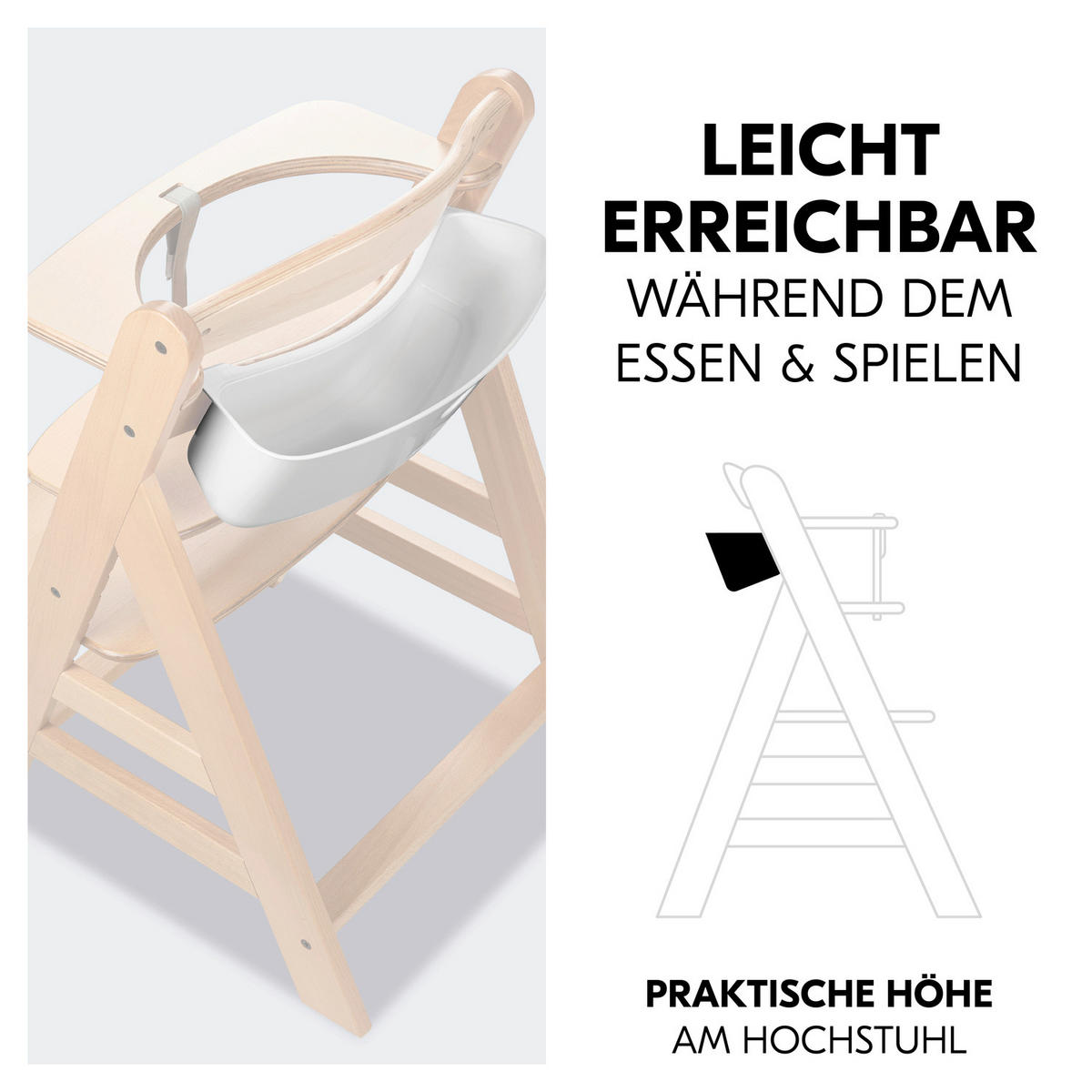 ESS- UND SPIELBRETT Highchair Box S  - Weiß, Basics, Kunststoff (17/16/42cm) - Hauck