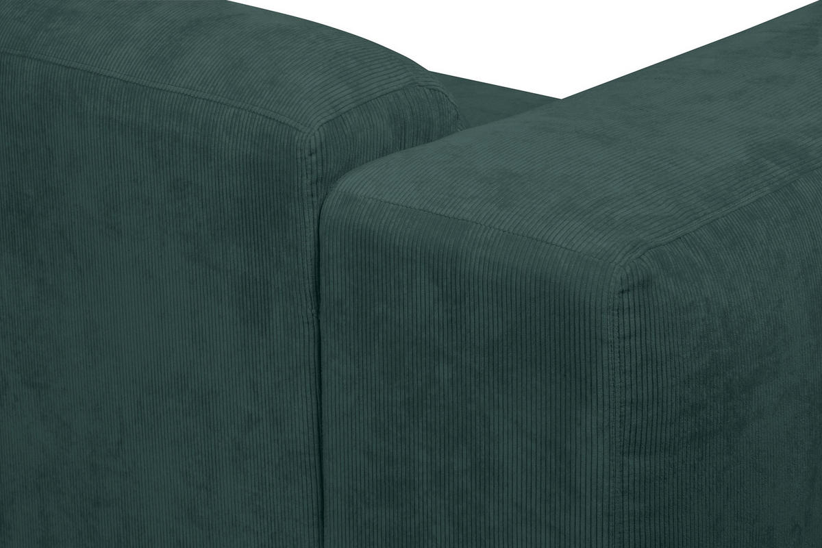ECKSOFA HANNAH Grün Cord  - Schwarz/Grün, Design, Kunststoff/Textil (343/170cm) - MID.YOU