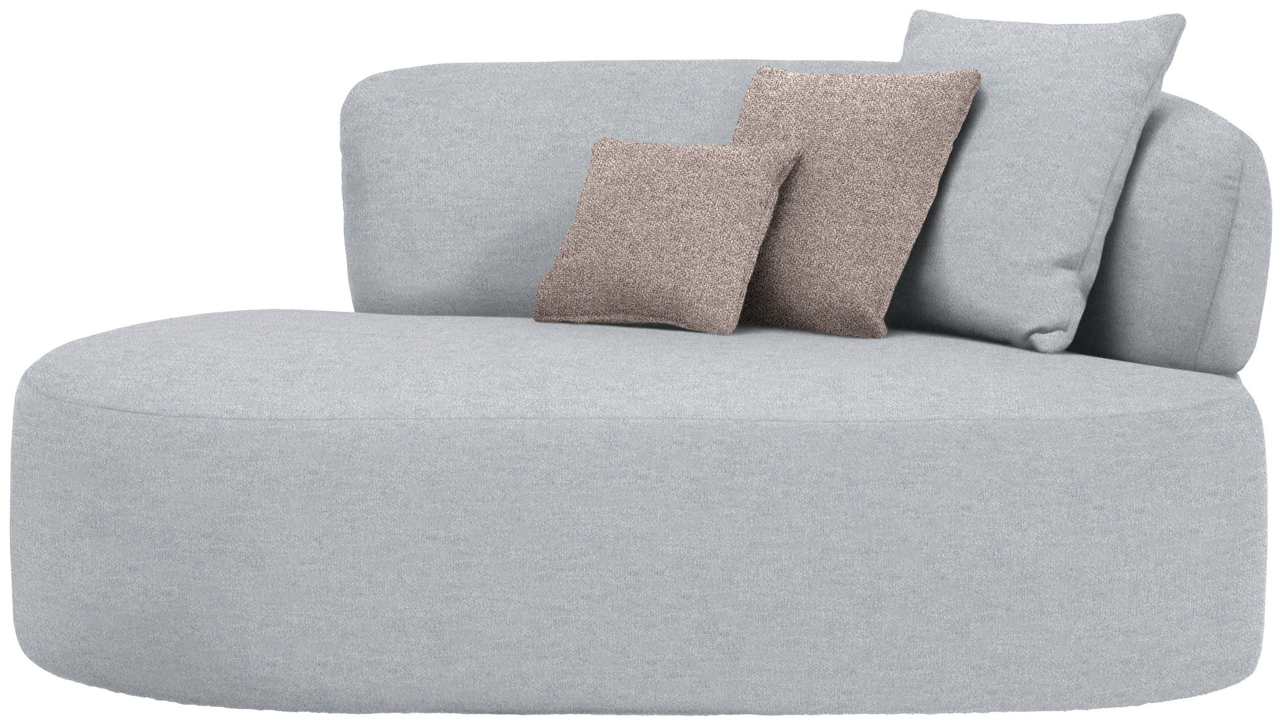 RÉCAMIERE  in Flachgewebe Hellgrau, Hellbraun  - Hellbraun/Hellgrau, MODERN, Kunststoff/Textil (166/86/105cm) - Hom`in