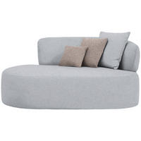 RÉCAMIERE  in Flachgewebe Hellgrau, Hellbraun  - Hellbraun/Hellgrau, MODERN, Kunststoff/Textil (166/86/105cm) - Hom`in