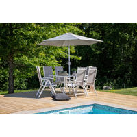 GARTENTISCHGRUPPE Aluminium  - Weiß, KONVENTIONELL, Glas/Metall - Gardenson