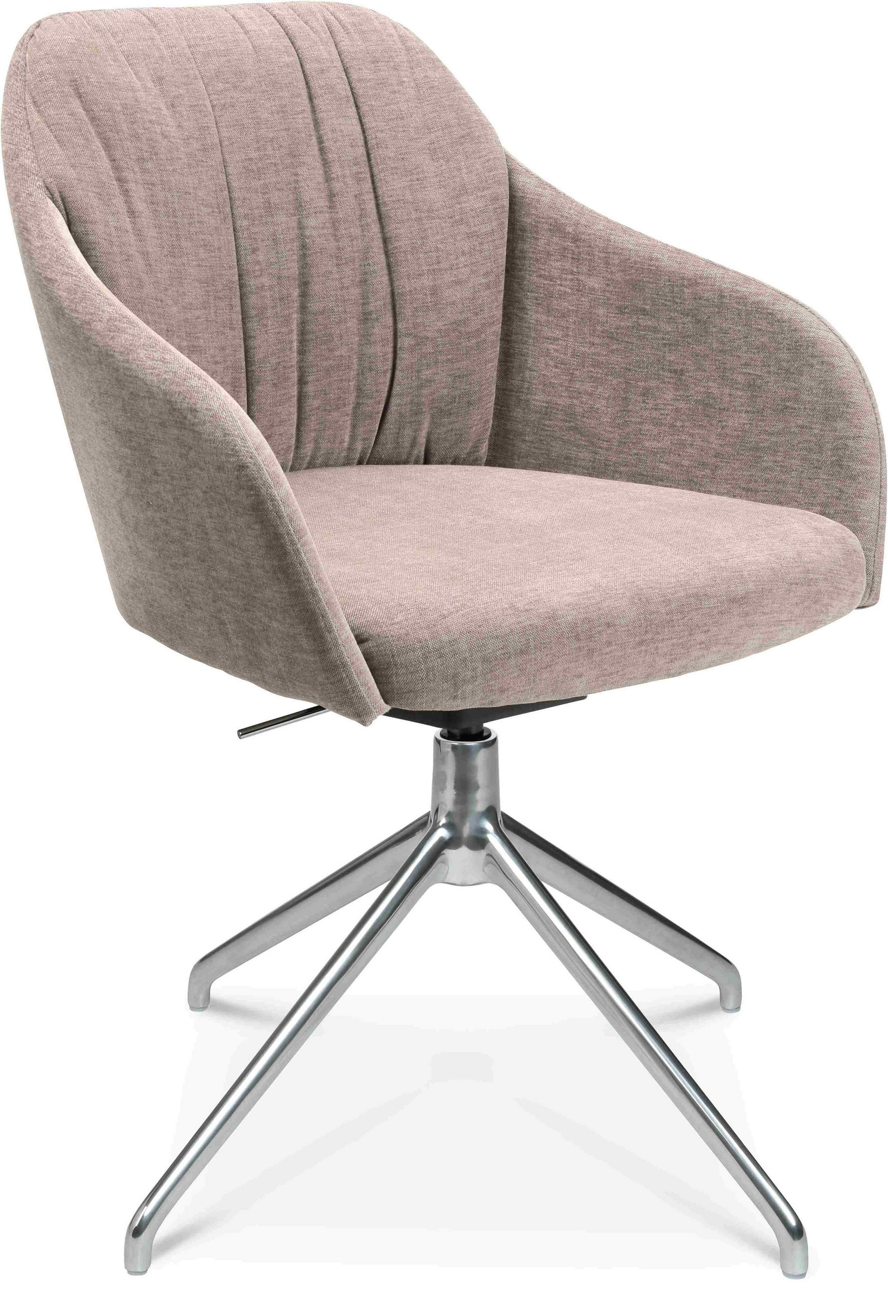 ARMLEHNSTUHL  in Aluminium Velours  - Ecru/Alufarben, Design, Textil/Metall (58/81,5-84,5/60cm) - Johann Jakob