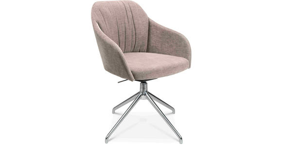 ARMLEHNSTUHL in Aluminium Velours - Ecru/Alufarben, Design, Textil/Metall (58/81,5-84,5/60cm) - Johann Jakob